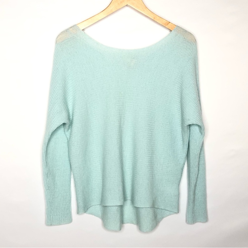 Joie 100% Cashmere Sea Foam Green Sweater Long Dolman Sleeves Size Medium